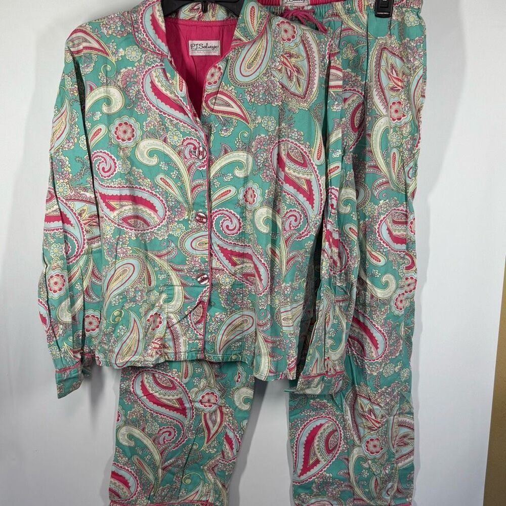 B16 P.J. Salvage two piece cotton pant pajama set size small ￼